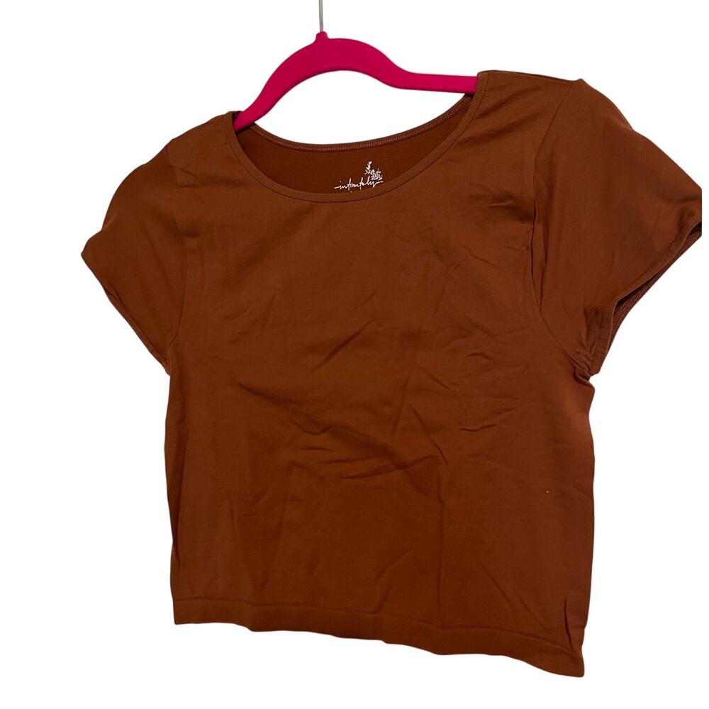 Free People Intimately Seamless Cap Sleeve Cami Crop Top in Copper